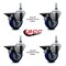 Service Caster 35 Inch Blue Polyurethane 10 MM Threaded Stem Caster Set with Brake SCC-TS20S3514-PPUB-BLUE-PLB-M1015-4 - alternate 2
